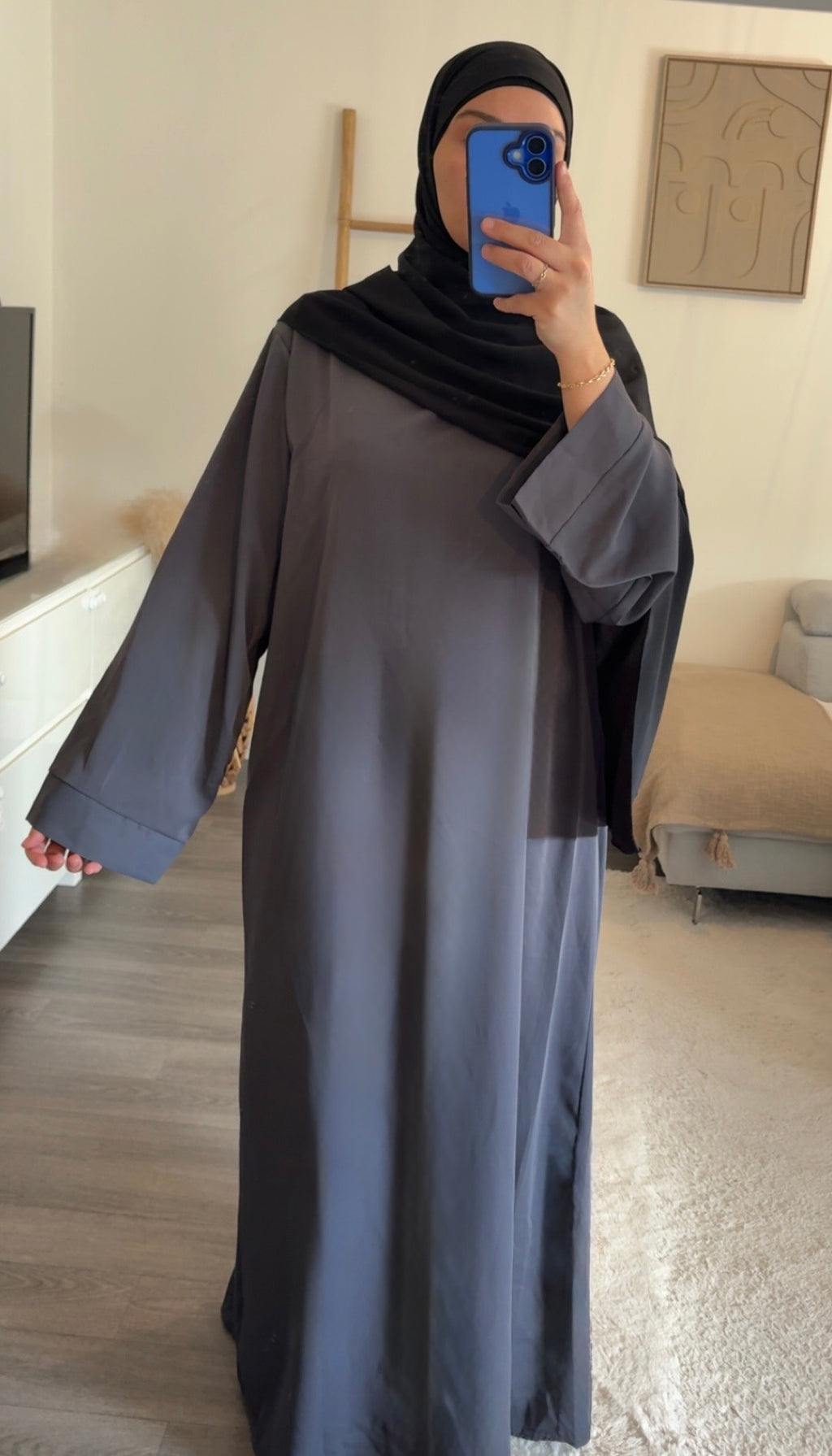 Abaya Manche Droite